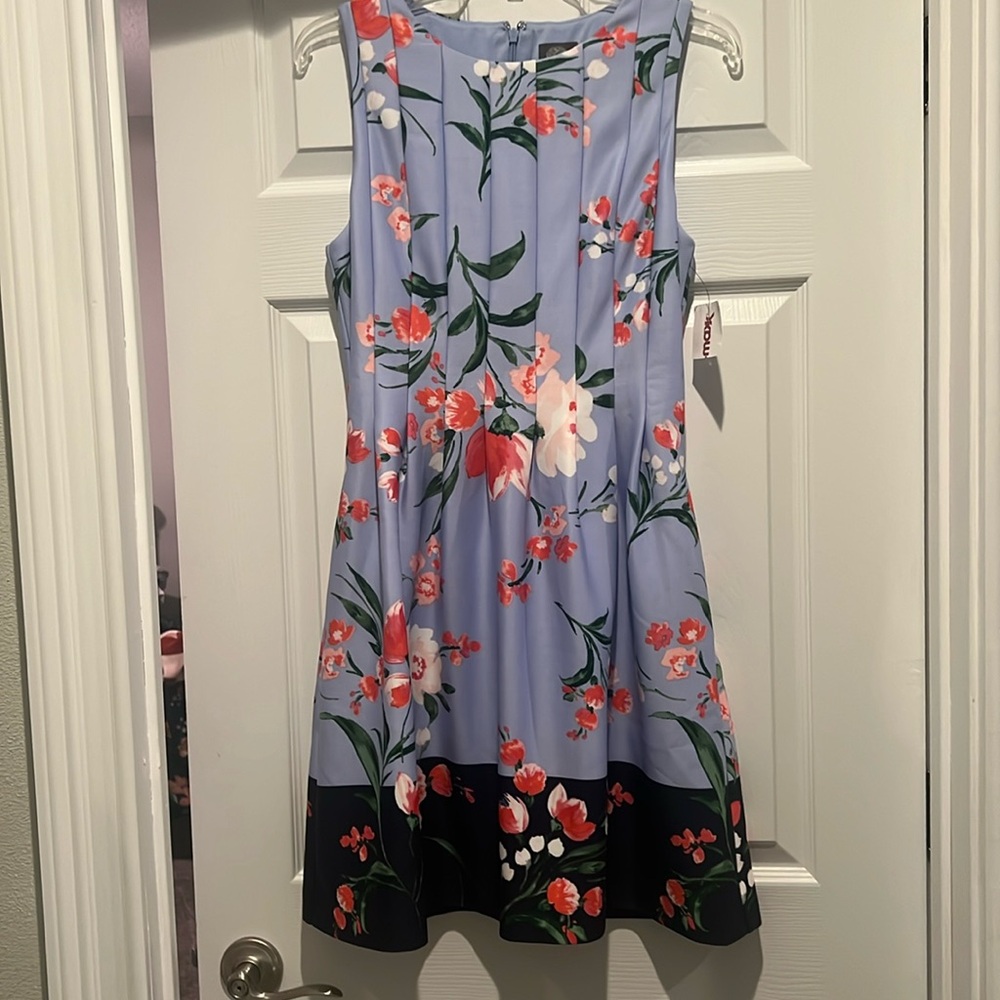 Floral scuba material dress